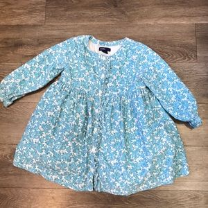 Turquoise floral Corduroy dress 2T